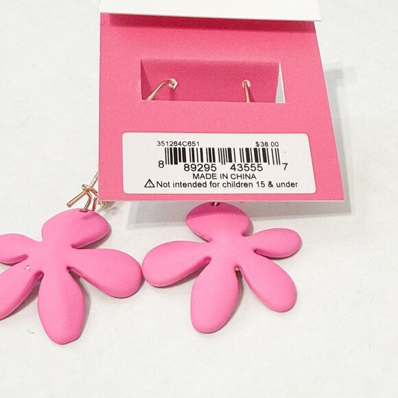 Betsey Johnson NWB Flower Drop Earrings, Metal Glass Plastic, Not a Gemstone - Picture 8 of 9